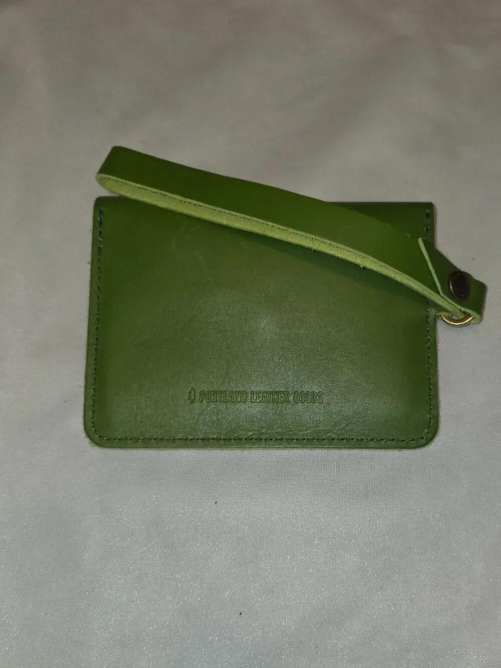 Portland Leather Goods Passport Wristlet Green Apple